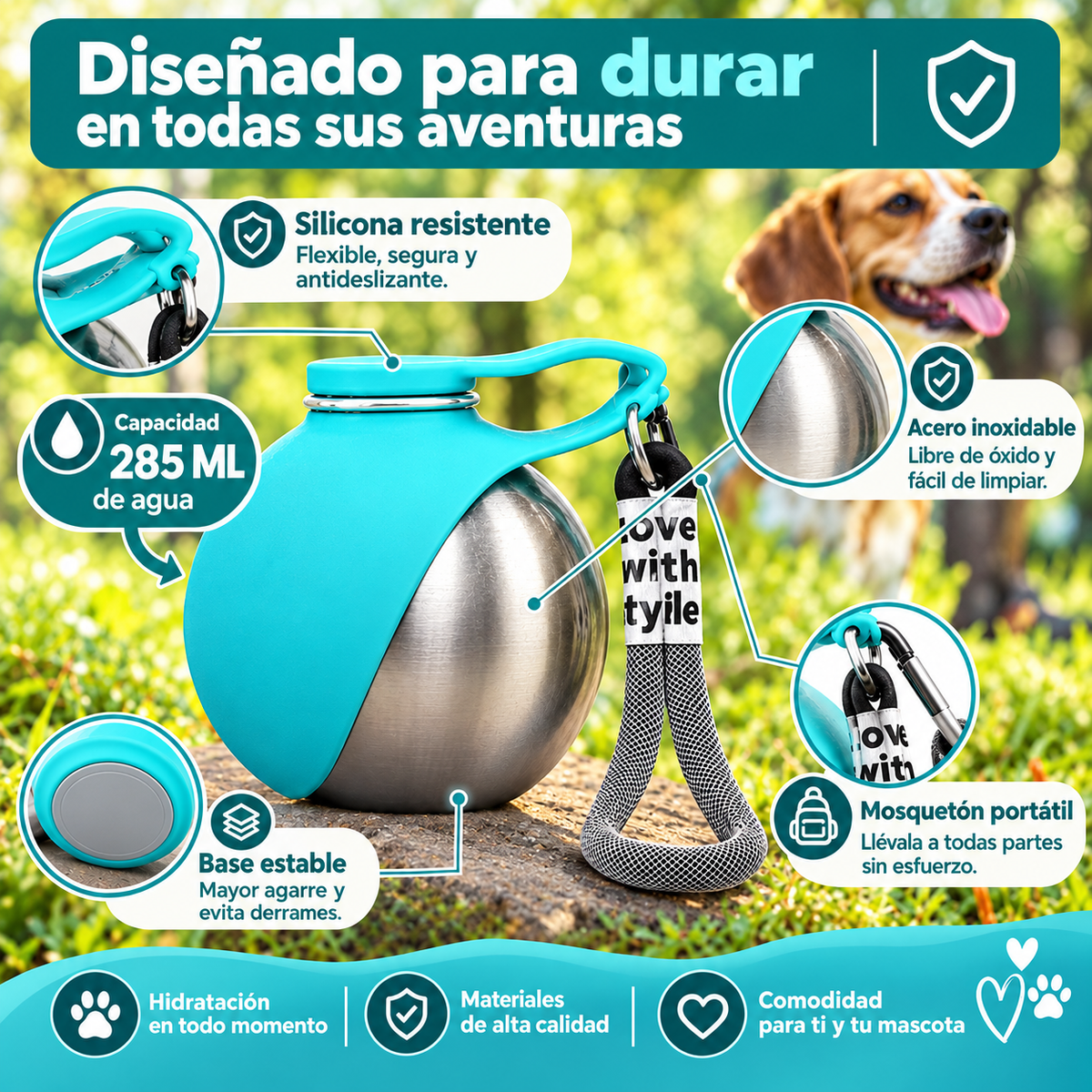 HydraPet – Botella Portátil para Mascotas